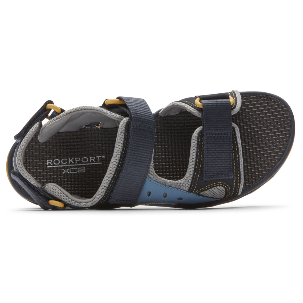 Rockport Mens Trail Technique Adjustable Velcro - Sandals Blue - JZC590487